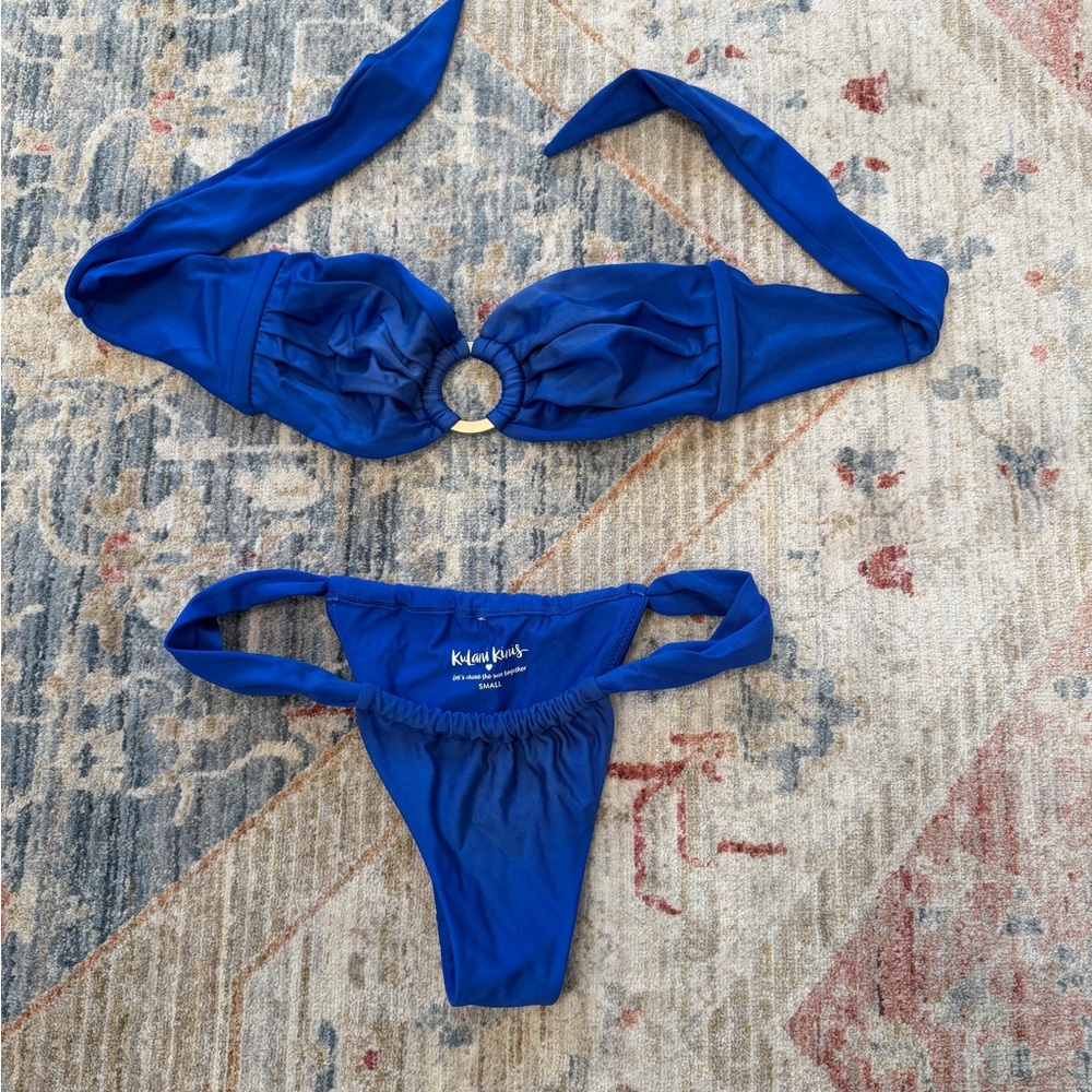 Kulani Kinis Blue Bikini Set with Ring Detail